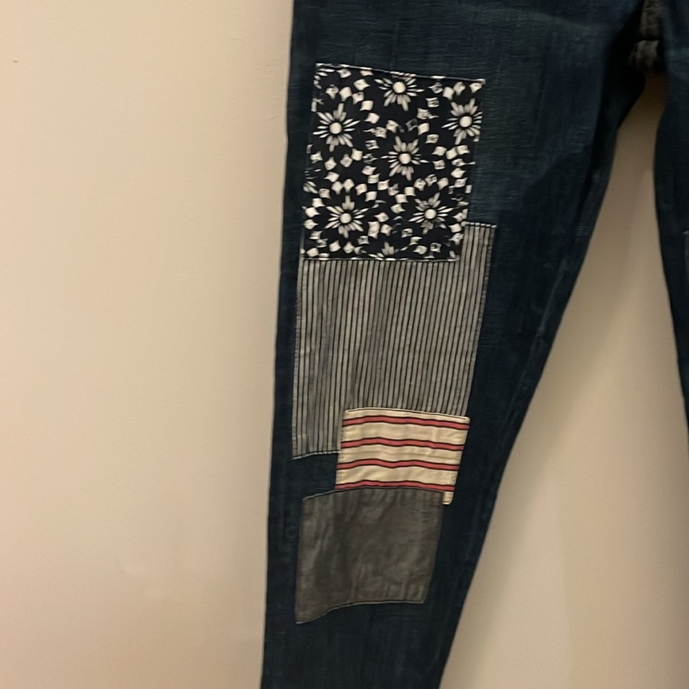 Current/Elliott The Fling Patchwork Jeans Size 26… - image 4